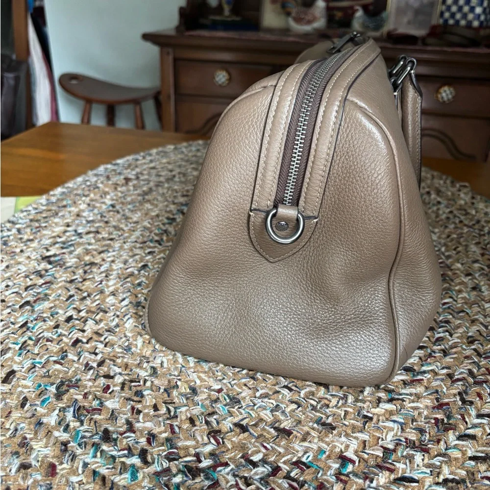 Coach Large Rowen in Dark Slate Pebbled Leather Bowling